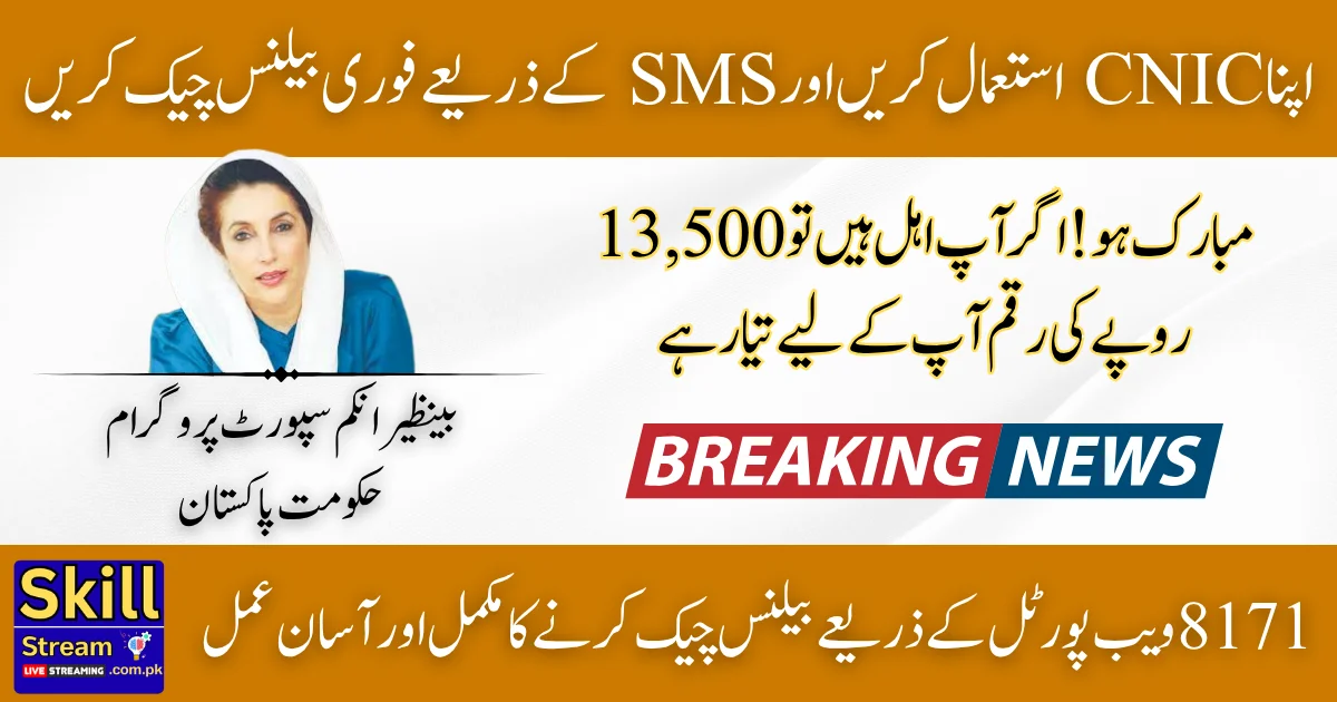 BISP July 2025 Balance Check Latest Methods via 8171 Web Portal & SMS Using CNIC