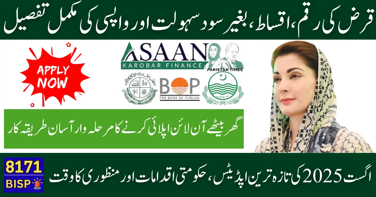 CM Punjab Asaan Karobar Loan Scheme August 2025 How to Apply Online, Eligibility & Latest Updates